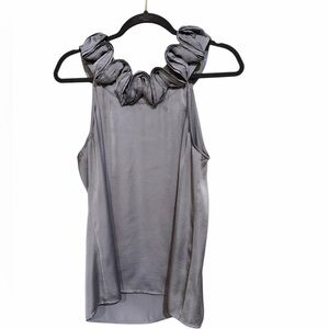 Ann Taylor Silk Ruffled Collar Sleeveless blouse Size 8